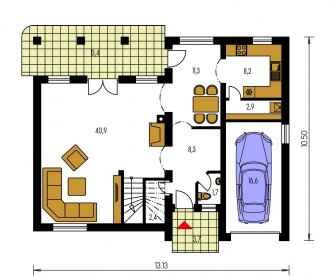 Floor plan of ground floor - COMFORT 149